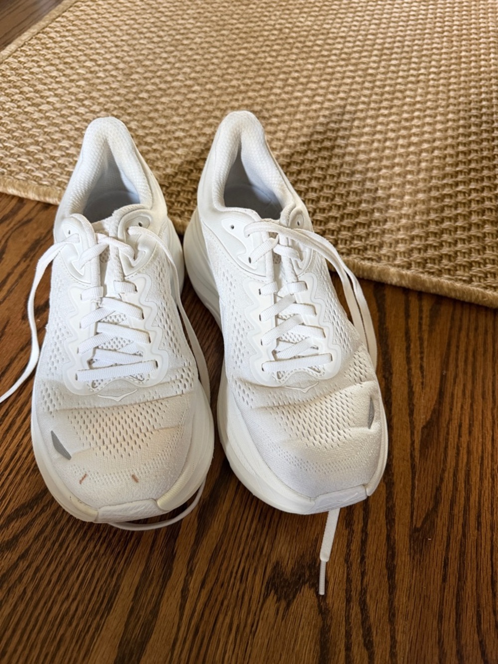 Hoka women’s bondi 8.5  All-White Lightweight Running Sneakers